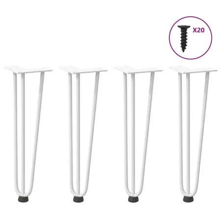 Patas de mesa tipo horquilla 4 uds acero macizo blanco 42 cm by , Table legs - Ref: Foro24-4012441, Price: 49,55 €, Discount: %