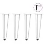 Patas de mesa tipo horquilla 4 uds acero macizo blanco 42 cm by , Table legs - Ref: Foro24-4012441, Price: 49,55 €, Discount: %