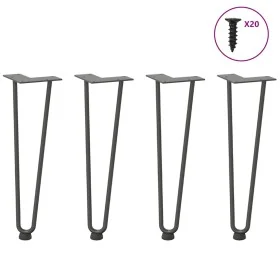 Patas de mesa tipo horquilla 4 uds acero macizo antracita 42 cm by , Table legs - Ref: Foro24-4012422, Price: 45,31 €, Discou...