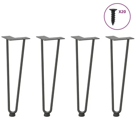 Patas de mesa tipo horquilla 4 uds acero macizo antracita 42 cm by , Table legs - Ref: Foro24-4012422, Price: 45,31 €, Discou...