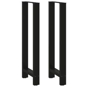 Patas de mesa de centro acero negro 2 uds 40x(110-111) cm by , Table legs - Ref: Foro24-4013348, Price: 130,49 €, Discount: %