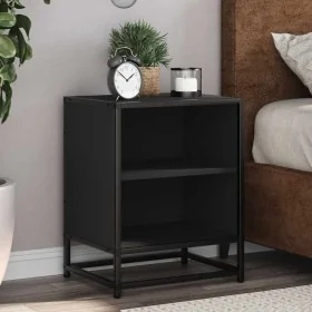 Mesita de noche madera ingeniería negro 40x31x50 cm metal by , Nightstands - Ref: Foro24-848699, Price: 36,71 €, Discount: %