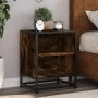 Mesita noche madera ingeniería roble ahumado 40x31x50cm metal de , Mesitas de noche - Ref: Foro24-848703, Precio: 35,68 €, De...