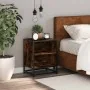 Mesita noche madera ingeniería roble ahumado 40x31x50cm metal de , Mesitas de noche - Ref: Foro24-848703, Precio: 35,68 €, De...