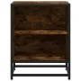 Mesita noche madera ingeniería roble ahumado 40x31x50cm metal de , Mesitas de noche - Ref: Foro24-848703, Precio: 35,68 €, De...