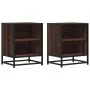 Mesitas noche 2 uds madera ingeniería marrón roble 40x31x50 cm de , Mesitas de noche - Ref: Foro24-848708, Precio: 63,77 €, D...