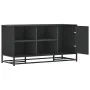 Banco zapatero madera de ingeniería y metal negro 100x40x53,5cm by , Benches for halls and storage - Ref: Foro24-849214, Pric...
