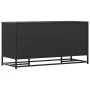 Banco zapatero madera de ingeniería y metal negro 100x40x53,5cm by , Benches for halls and storage - Ref: Foro24-849214, Pric...