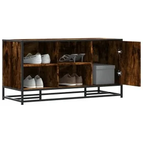 Banco zapatero madera de ingeniería roble ahumado 100x40x53,5cm by , Benches for halls and storage - Ref: Foro24-849216, Pric...