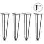 Patas mesa tipo horquilla 4 uds acero macizo acero natural 42cm by , Table legs - Ref: Foro24-4012443, Price: 51,70 €, Discou...