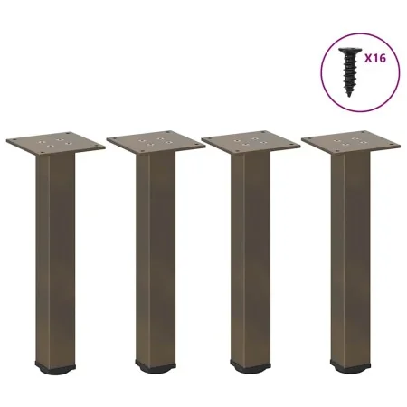 Patas para mesa de centro 4 uds acero acero natural 42-44 cm by , Table legs - Ref: Foro24-4012455, Price: 43,37 €, Discount: %