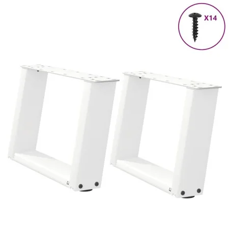 Patas de mesa de centro forma U 2uds acero blanco 50x(30-31) cm de , Patas para mesas - Ref: Foro24-4012745, Precio: 63,23 €,...