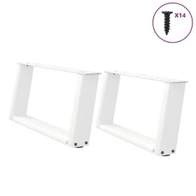 Patas de mesa de centro forma U 2uds acero blanco 70x(30-31) cm by , Table legs - Ref: Foro24-4012753, Price: 73,98 €, Discou...