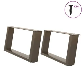 Patas de mesa centro forma U 2uds acero natural 60x(30-31) cm by , Table legs - Ref: Foro24-4012751, Price: 68,11 €, Discount: %