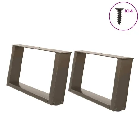Patas de mesa centro forma U 2uds acero natural 60x(30-31) cm de , Patas para mesas - Ref: Foro24-4012751, Precio: 68,11 €, D...
