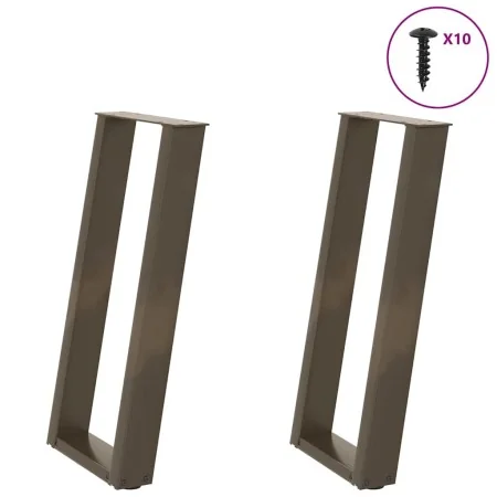 Patas mesa consola forma U 2 uds acero natural 28x(72-73) cm by , Table legs - Ref: Foro24-4012779, Price: 67,28 €, Discount: %