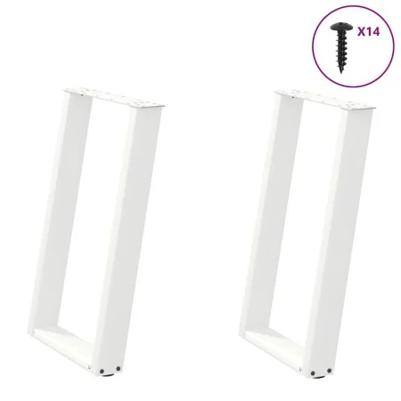 Patas para mesa comedor forma U 2uds acero blanco 50x(72-73) cm de , Patas para mesas - Ref: Foro24-4012785, Precio: 82,73 €,...