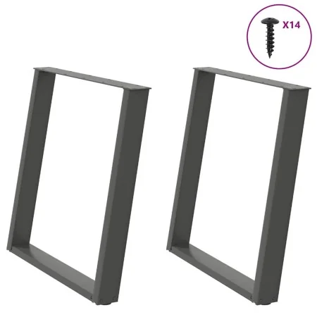 Patas para mesa comedor forma U 2uds antracita 80x(72-73) cm by , Table legs - Ref: Foro24-4012798, Price: 93,58 €, Discount: %