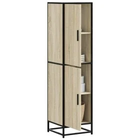 Aparador alto madera de ingeniería y metal 35,5x35x139 cm by , Sideboards - Ref: Foro24-849055, Price: 94,43 €, Discount: %