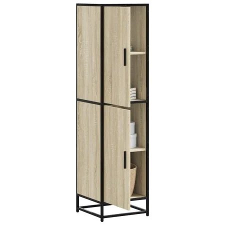 Aparador alto madera de ingeniería y metal 35,5x35x139 cm de , Aparadores - Ref: Foro24-849055, Precio: 94,42 €, Descuento: %