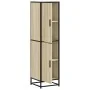 Aparador alto madera de ingeniería y metal 35,5x35x139 cm de , Aparadores - Ref: Foro24-849055, Precio: 94,42 €, Descuento: %