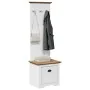 Mueble de entrada con ganchos BODO blanco y marrón 50x40x157 cm by , Benches for halls and storage - Ref: Foro24-4016873, Pri...
