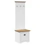 Mueble de entrada con ganchos BODO blanco y marrón 50x40x157 cm by , Benches for halls and storage - Ref: Foro24-4016873, Pri...