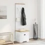 Mueble de entrada con ganchos BODO blanco y marrón 50x40x157 cm by , Benches for halls and storage - Ref: Foro24-4016873, Pri...