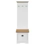 Mueble de entrada con ganchos BODO blanco y marrón 50x40x157 cm by , Benches for halls and storage - Ref: Foro24-4016873, Pri...