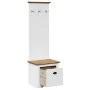 Mueble de entrada con ganchos BODO blanco y marrón 50x40x157 cm by , Benches for halls and storage - Ref: Foro24-4016873, Pri...