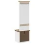 Mueble de entrada con ganchos BODO blanco y marrón 50x40x157 cm by , Benches for halls and storage - Ref: Foro24-4016873, Pri...