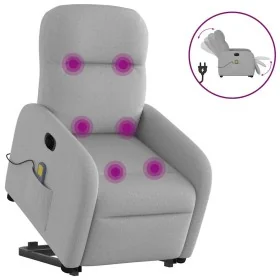 Sillón de masaje eléctrico reclinable elevable tela gris nube by , Armchairs - Ref: Foro24-3303011, Price: 336,67 €, Discount: %