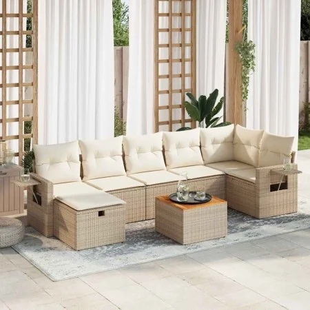Set de sofás de jardín y cojines 8 piezas ratán sintético beige von , Gartensets - Ref: Foro24-3325824, Preis: 560,63 €, Raba...