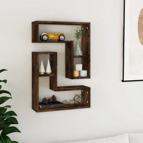 Estantes pared 2 uds madera contrachapada roble humo 50x15x50cm by , Shelves and shelves - Ref: Foro24-826641, Price: 28,34 €...