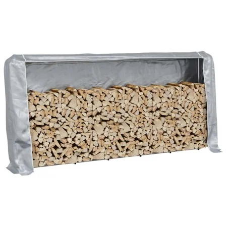 Leñero con protector de lluvia 300x25x150 cm acero galvanizado by , Firewood bags and holders - Ref: Foro24-4100712, Price: 4...