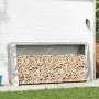 Leñero con protector de lluvia 300x25x150 cm acero galvanizado by , Firewood bags and holders - Ref: Foro24-4100712, Price: 4...