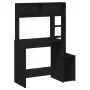 Escritorio con estantes madera contrachapada negro 100x45x140cm de , Escritorios - Ref: Foro24-860437, Precio: 103,14 €, Desc...