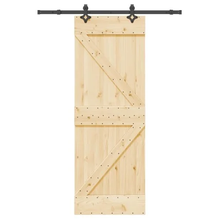 Puerta corredera con herrajes madera maciza de pino 70x210 cm by , Doors - Ref: Foro24-3332628, Price: 178,56 €, Discount: %
