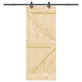 Puerta corredera con herrajes madera maciza de pino 85x210 cm von , Türen - Ref: Foro24-3332635, Preis: 202,03 €, Rabatt: %