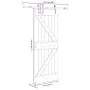 Puerta corredera con herrajes madera maciza de pino 70x210 cm de , Puertas - Ref: Foro24-3332640, Precio: 180,42 €, Descuento: %