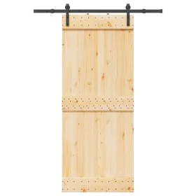Puerta corredera con herrajes madera maciza de pino 85x210 cm de , Puertas - Ref: Foro24-3332654, Precio: 169,75 €, Descuento: %