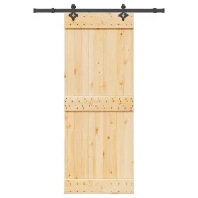 Puerta corredera con herrajes madera maciza de pino 80x210 cm von , Türen - Ref: Foro24-3332677, Preis: 168,73 €, Rabatt: %