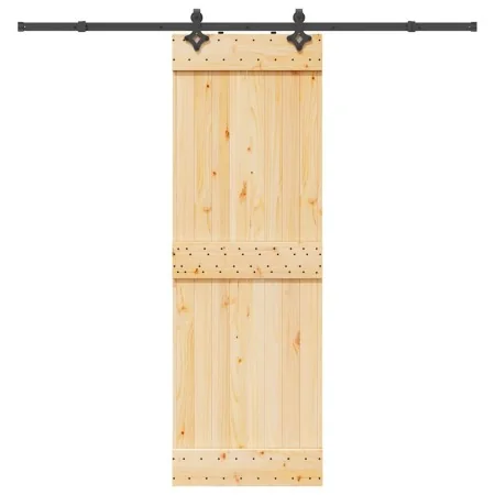 Puerta corredera con herrajes madera maciza de pino 70x210 cm de , Puertas - Ref: Foro24-3332682, Precio: 180,90 €, Descuento: %