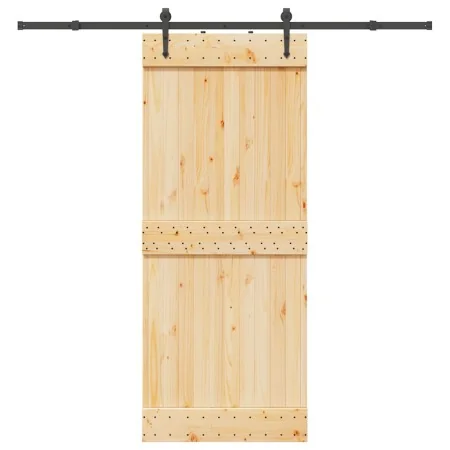 Puerta corredera con herrajes madera maciza de pino 85x210 cm de , Puertas - Ref: Foro24-3332696, Precio: 179,18 €, Descuento: %