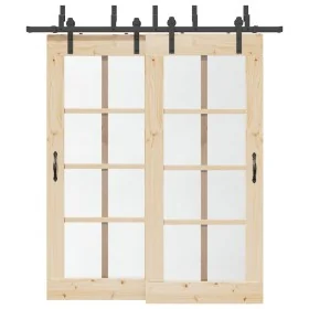 Kit de herrajes para puertas correderas acero negro 200 cm by , Door items - Ref: Foro24-3295722, Price: 132,85 €, Discount: %
