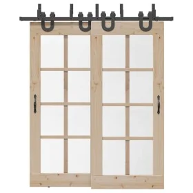 Kit de herrajes para puertas correderas acero negro 200 cm by , Door items - Ref: Foro24-3295734, Price: 124,32 €, Discount: %