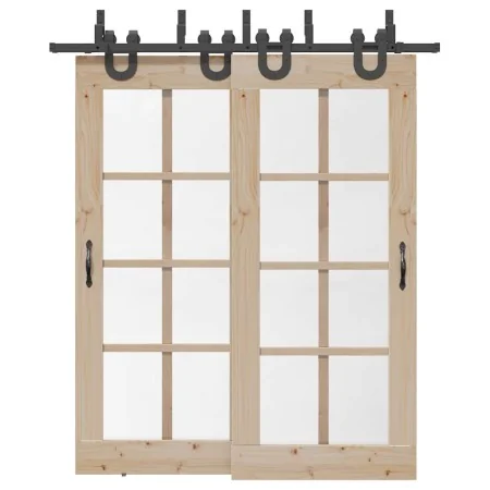 Kit de herrajes para puertas correderas acero negro 200 cm by , Door items - Ref: Foro24-3295734, Price: 124,71 €, Discount: %