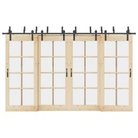 Kit de herrajes para puertas correderas acero negro 366 cm by , Door items - Ref: Foro24-3295741, Price: 226,73 €, Discount: %