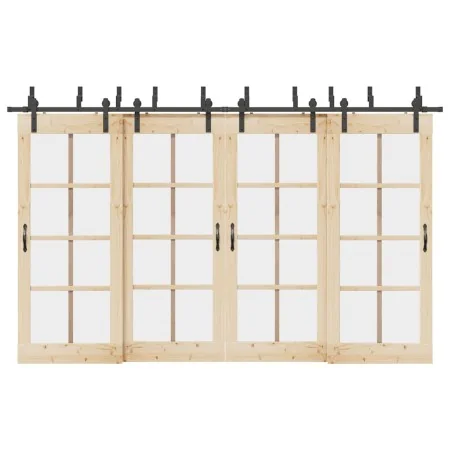 Kit de herrajes para puertas correderas acero negro 366 cm by , Door items - Ref: Foro24-3295741, Price: 231,62 €, Discount: %