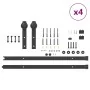Kit de herrajes para puertas correderas acero negro 366 cm by , Door items - Ref: Foro24-3295741, Price: 231,62 €, Discount: %